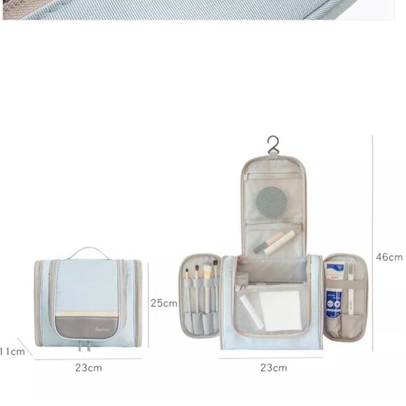 NEW travel cosmetic toiletries bag large folding make up bag with hook B191 - Picture 4 of 5